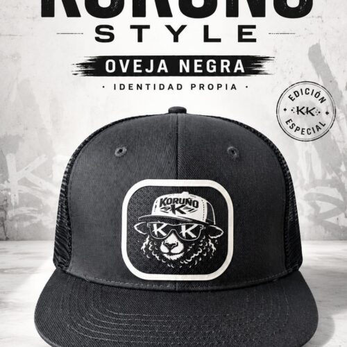 Gorra Koruño Style Trucker Antracita y Negra Oveja Negra