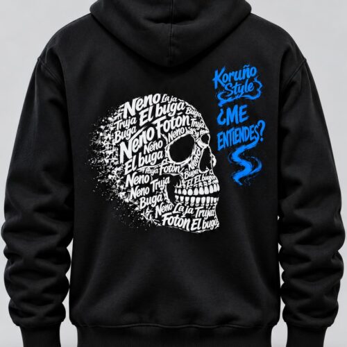 Sudadera con Capucha Koruño Style Calavera Fotón Fogata
