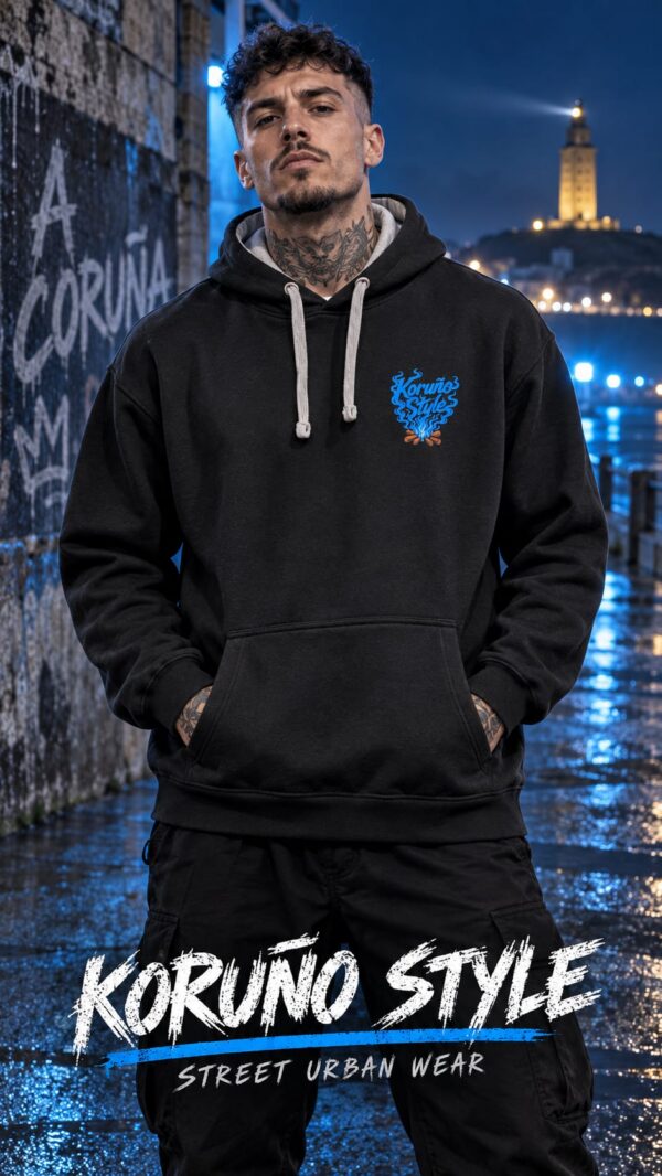 Sudadera con Capucha Koruño Style Calavera Fotón Fogata