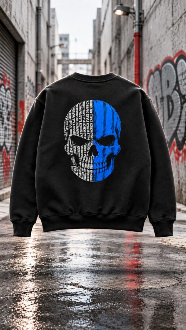 Sudadera Koruño Style Calavera Blanquiazul