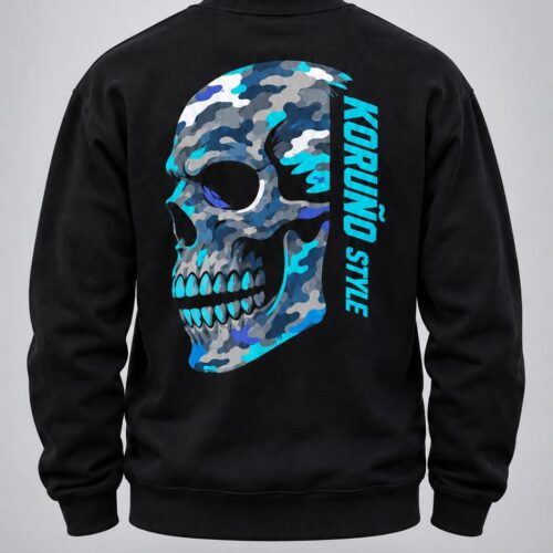 Sudadera Koruño Style Calavera Blanquiazul