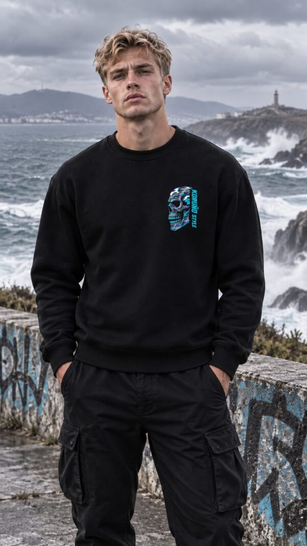 Sudadera Koruño Style Calavera Blanquiazul