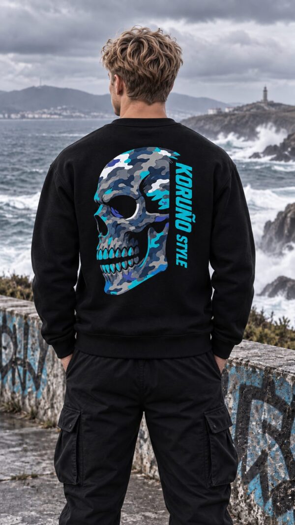 Sudadera Koruño Style Calavera Blanquiazul