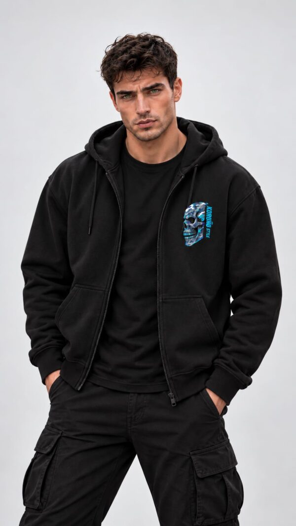 Chaqueta Koruño Style Calavera Camuflaje Azul